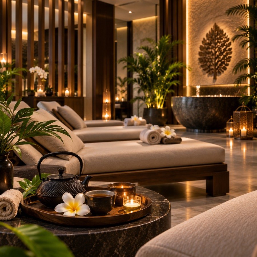 Tea served in the relaxation lounge